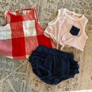 Kids Summer Red, White, & Blue Bundle.  Sizes 6-9M & 12-18M